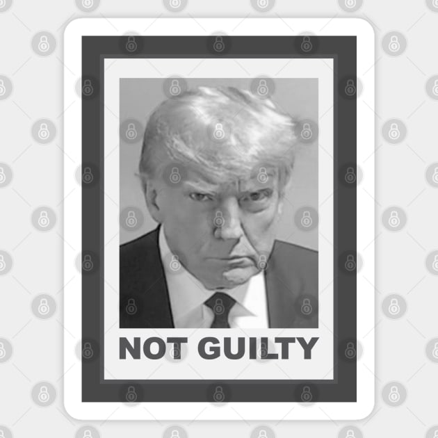 Trump Mug Shot Not Guilty Magnet by Dale Preston Design